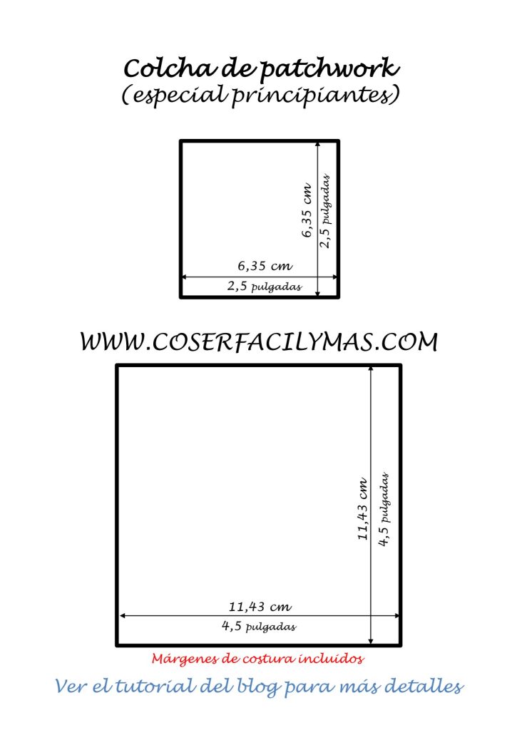 Colcha de patchwork para iniciantes - molde parte 1
