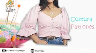 Como fazer blusa com botões na frente e manga bufante