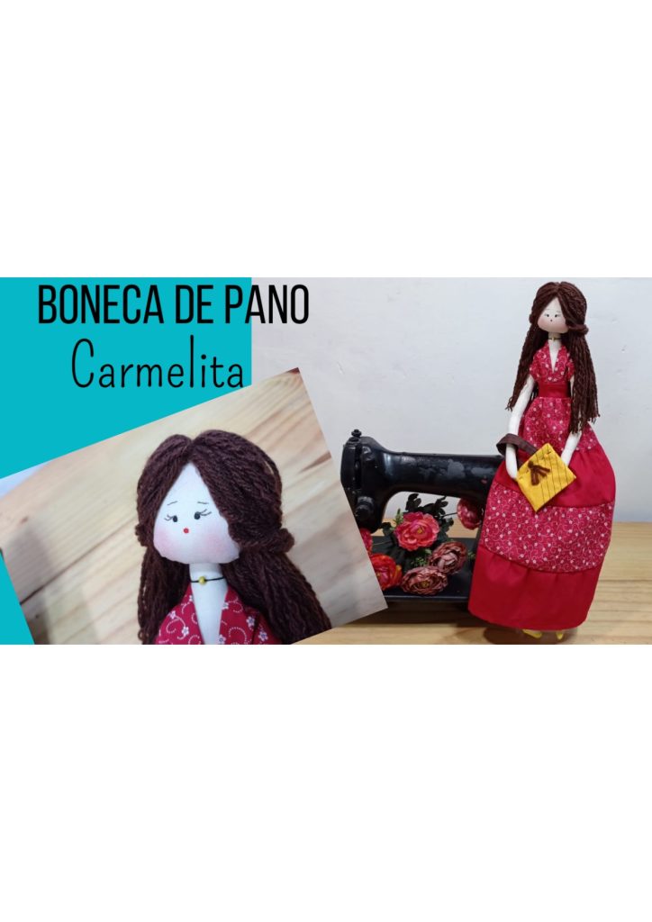 Como fazer boneca de pano fácil com vestido - molde parte 1