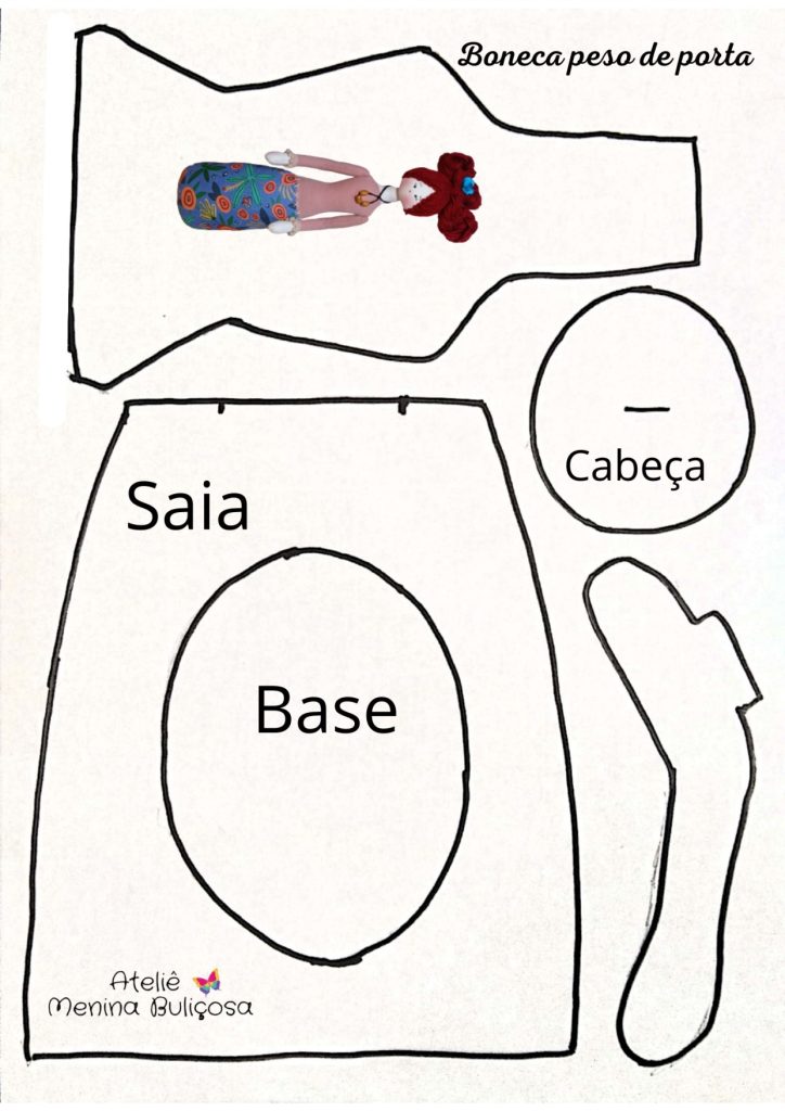 Como fazer boneca de pano peso de porta - molde parte 1