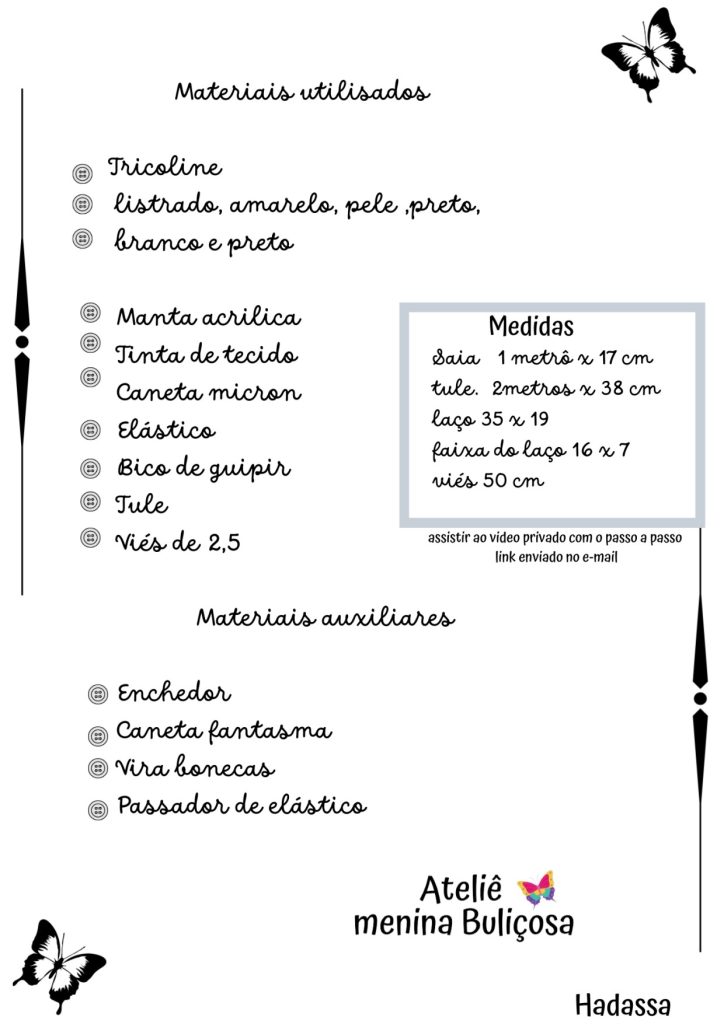 Como fazer boneca de pano serelepe Alice para brincar - molde parte 3