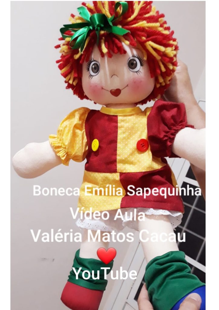 Como fazer boneca Emília super fácil - molde parte 1