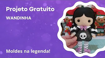 Como fazer boneca Wandinha de feltro