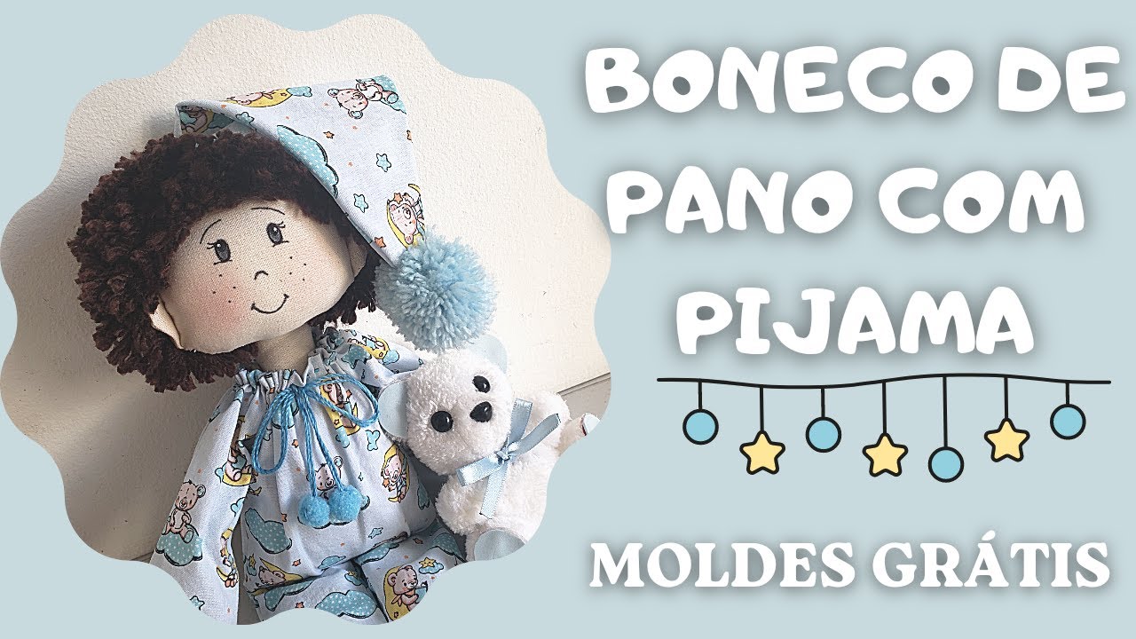 Como fazer boneco de pano com pijama passo a passo