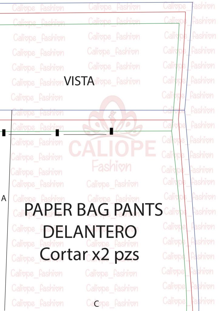 Como fazer calça clochard com laço na cintura - molde parte 3