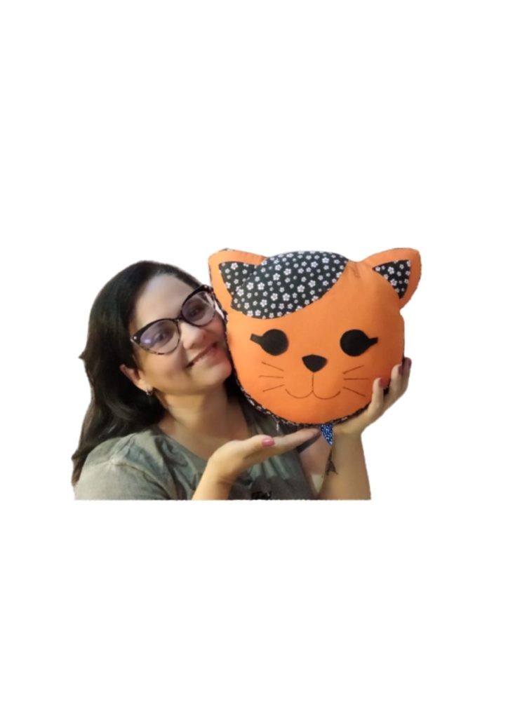 Como fazer capa de almofada de gato para criança - molde parte 1