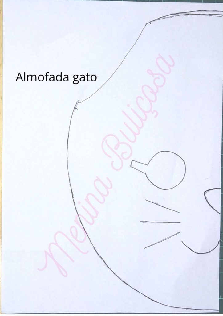 Como fazer capa de almofada de gato para criança - molde parte 2