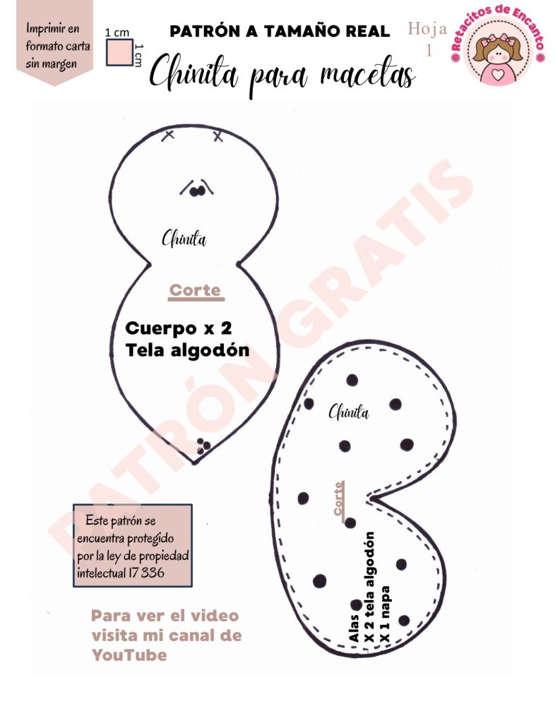 Como fazer joaninha de tecido para vasos em tempo recorde - molde parte 3