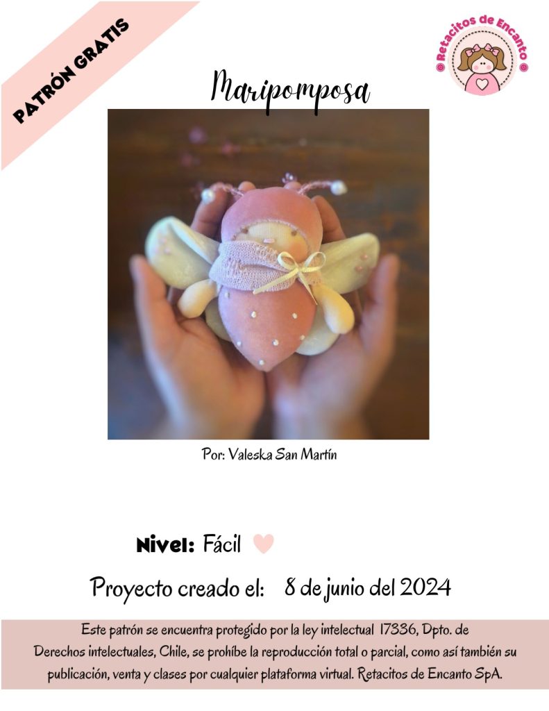 Como fazer Maripomposa, a bebê borboleta de tecido - molde parte 1