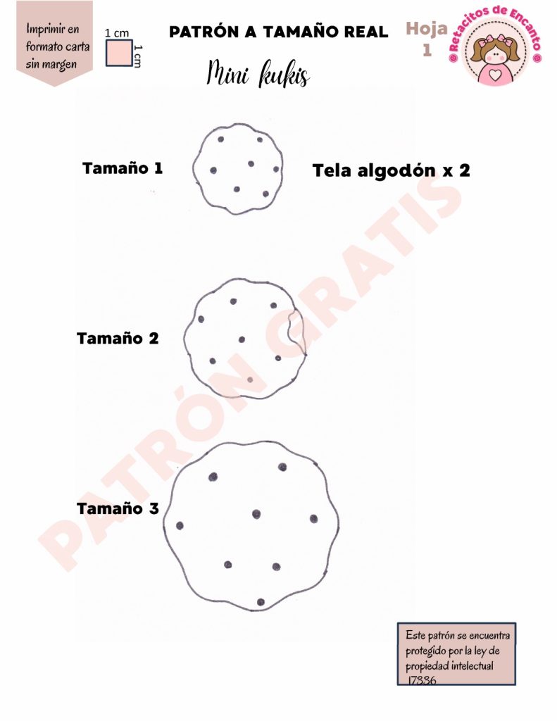 Como fazer mini biscoitos de tecido fácil passo a passo - molde parte 3