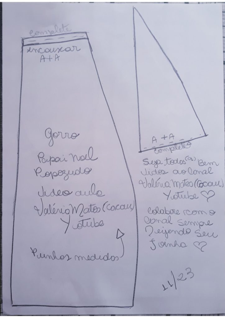 Como fazer Papai Noel de feltro fácil - molde parte 7