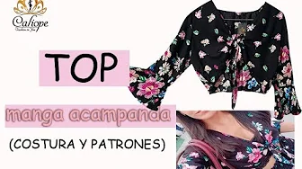Como fazer top de amarrar com manga sino