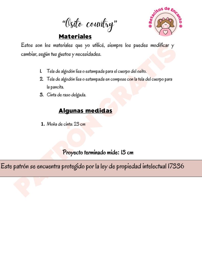 Como fazer ursinho country de tecido fácil e rápido para iniciantes - molde parte 2