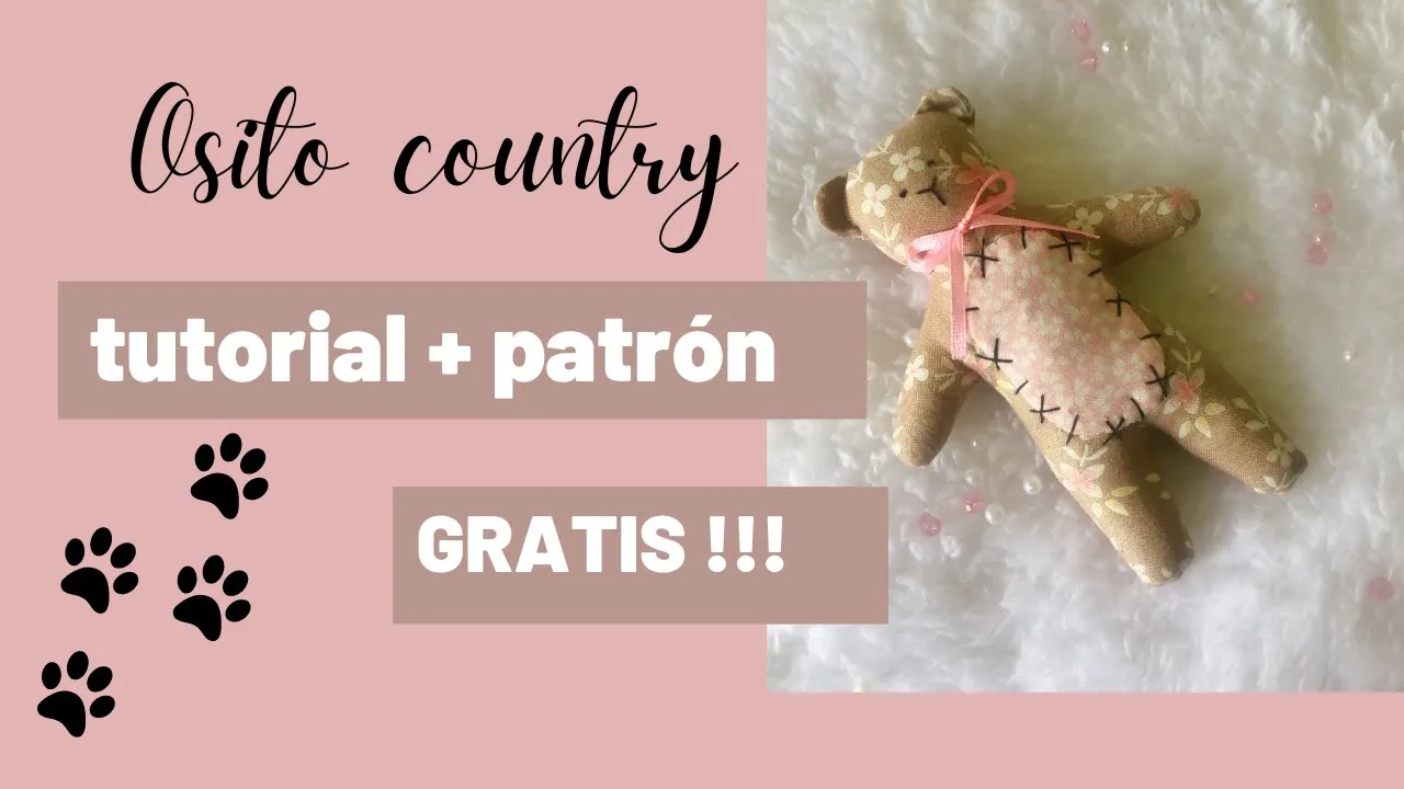 Como fazer ursinho country de tecido fácil e rápido para iniciantes
