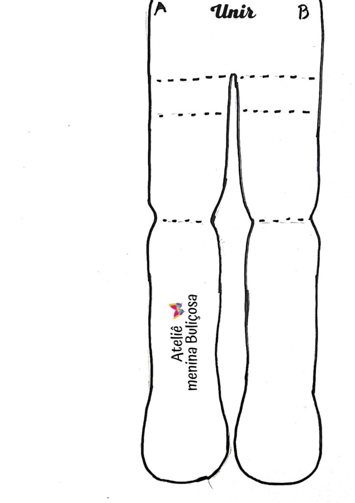 Corpo fácil para boneca de pano - molde parte 1