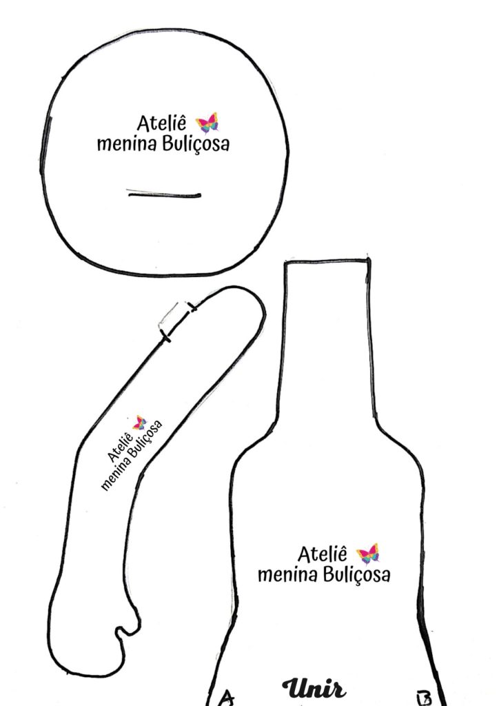 Corpo fácil para boneca de pano - molde parte 2