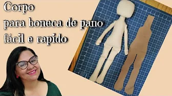 Corpo fácil para boneca de pano