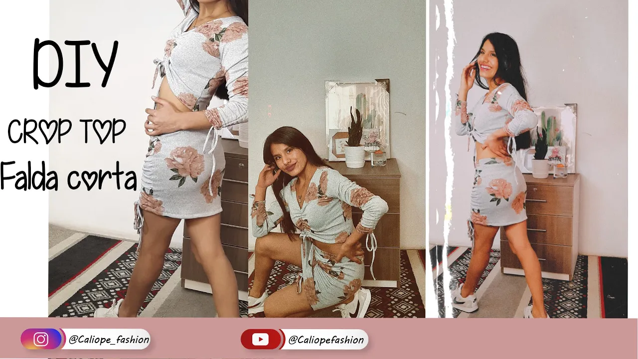 Cropped e saia curta