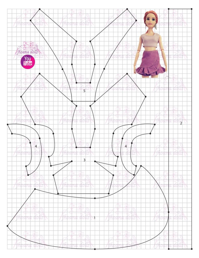 Cropped e saia para Barbie modelo 2 - molde parte 1