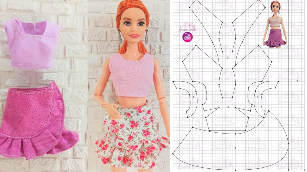 Cropped e saia para Barbie modelo 2