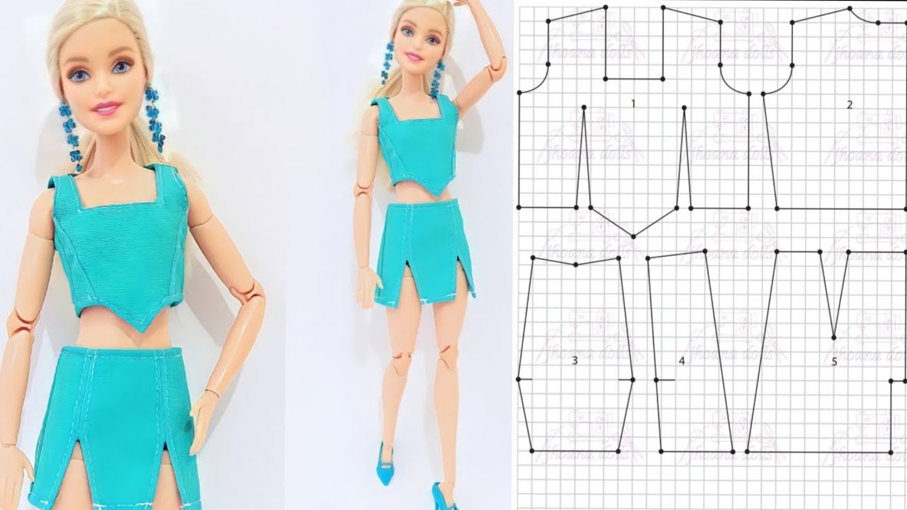 Cropped e saia para Barbie modelo 47