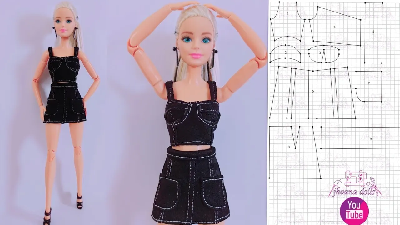 Cropped e saia para Barbie modelo 51