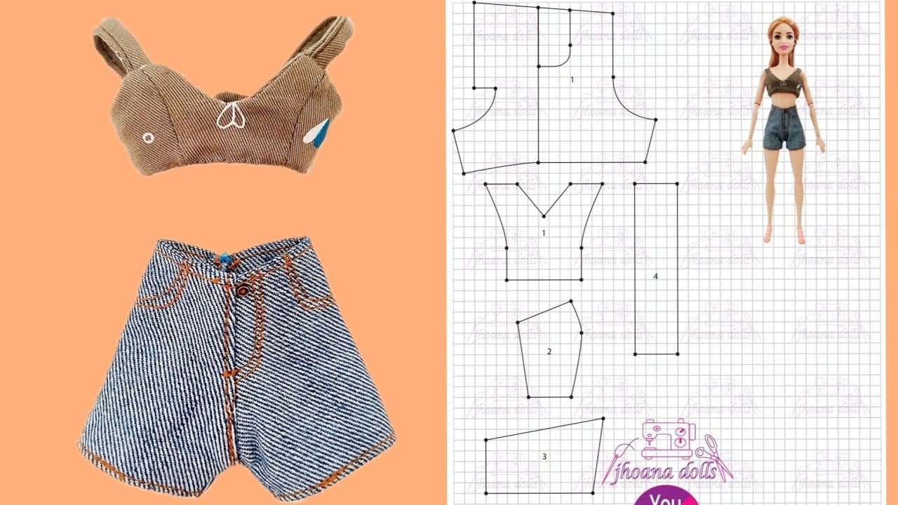 Cropped e short para Barbie