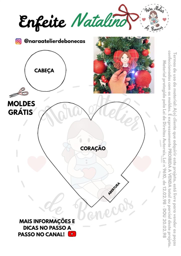 Enfeite natalino carinha de boneca - molde parte 1