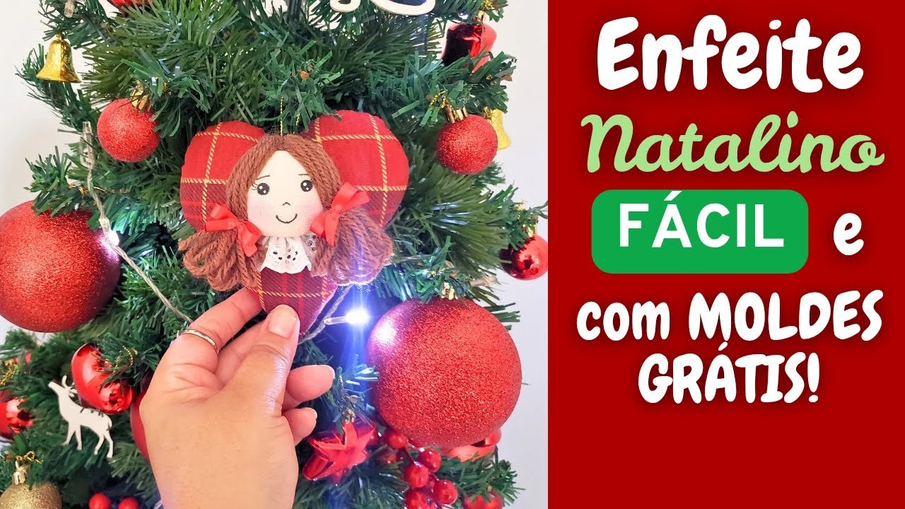 Enfeite natalino carinha de boneca