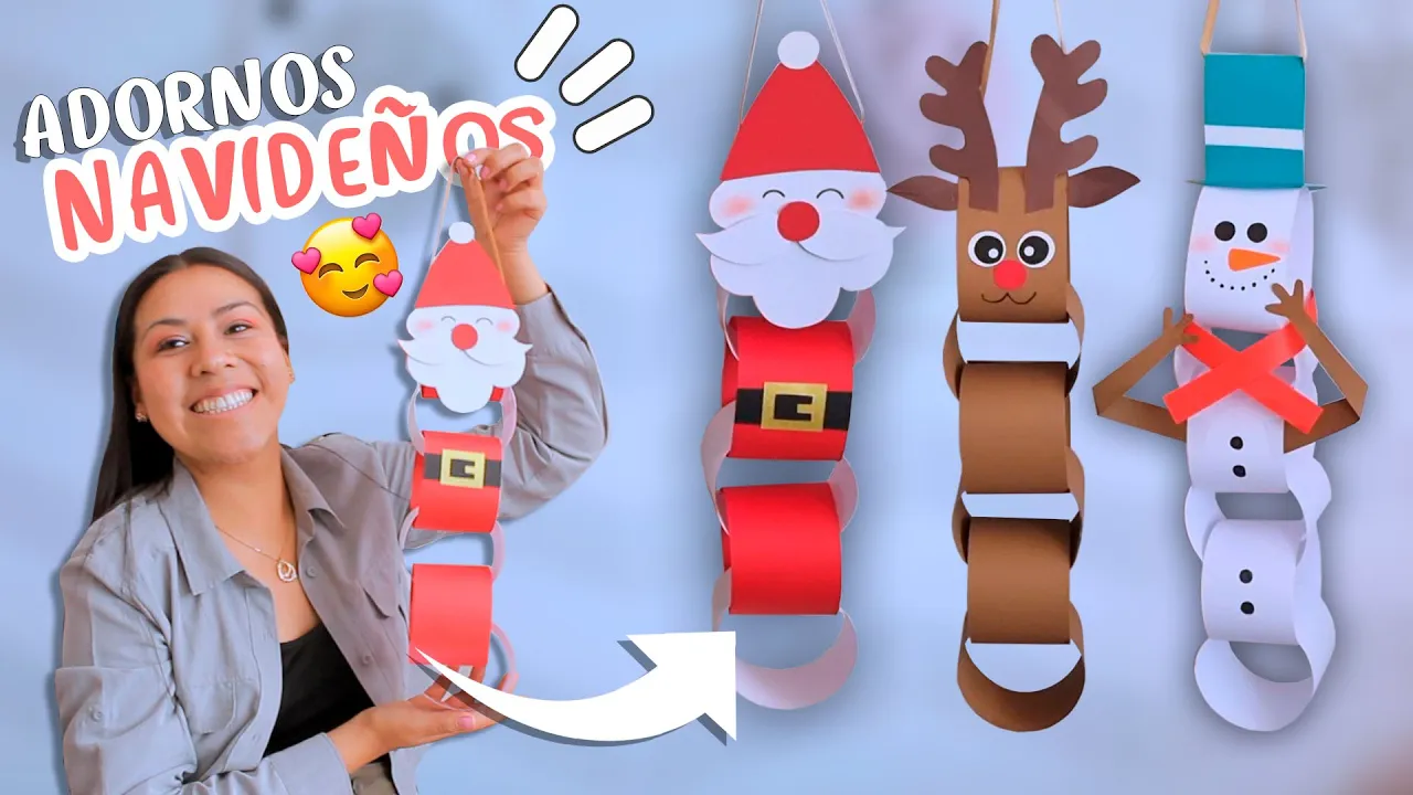 Enfeites de Natal de papel – correntes natalinas