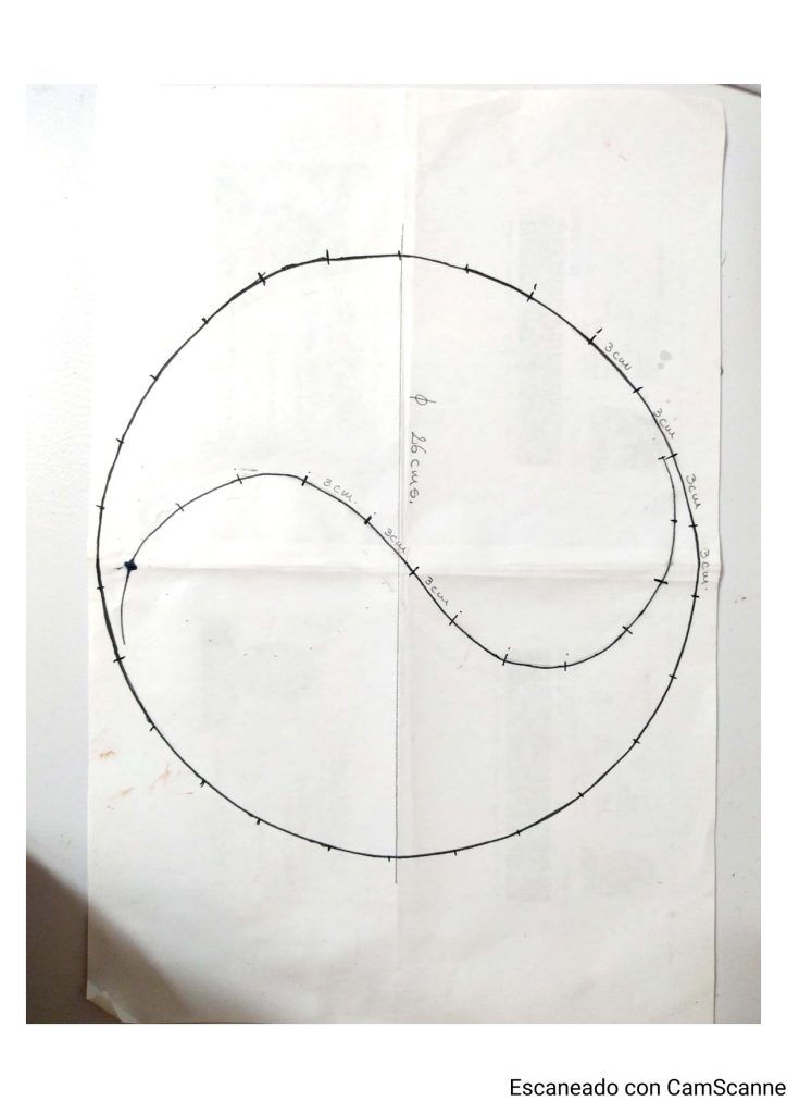 Filtro dos sonhos yin-yang passo a passo - molde parte 1