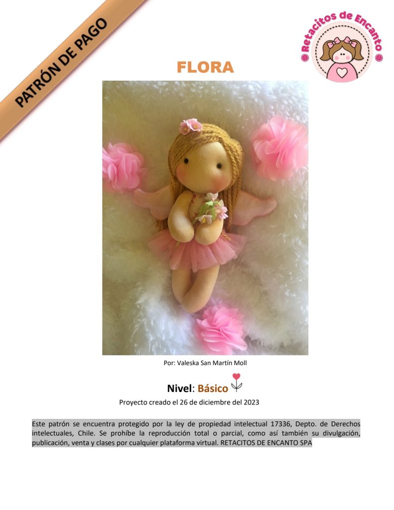 Flora, a fadinha das flores – rápida, econômica e encantadora para vender - molde parte 1