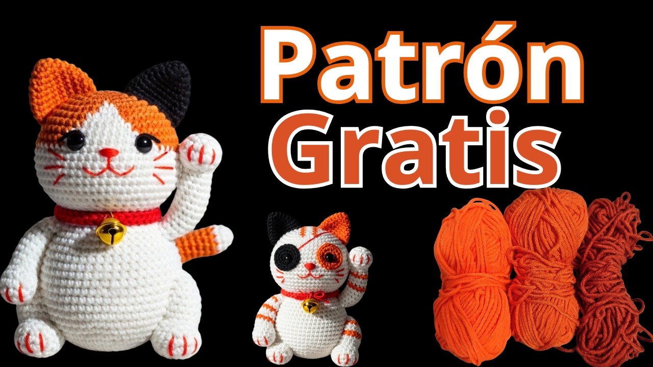 Gato da sorte de amigurumi
