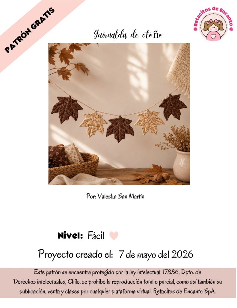 Guirlanda de folhas de tecido fácil - molde parte 1