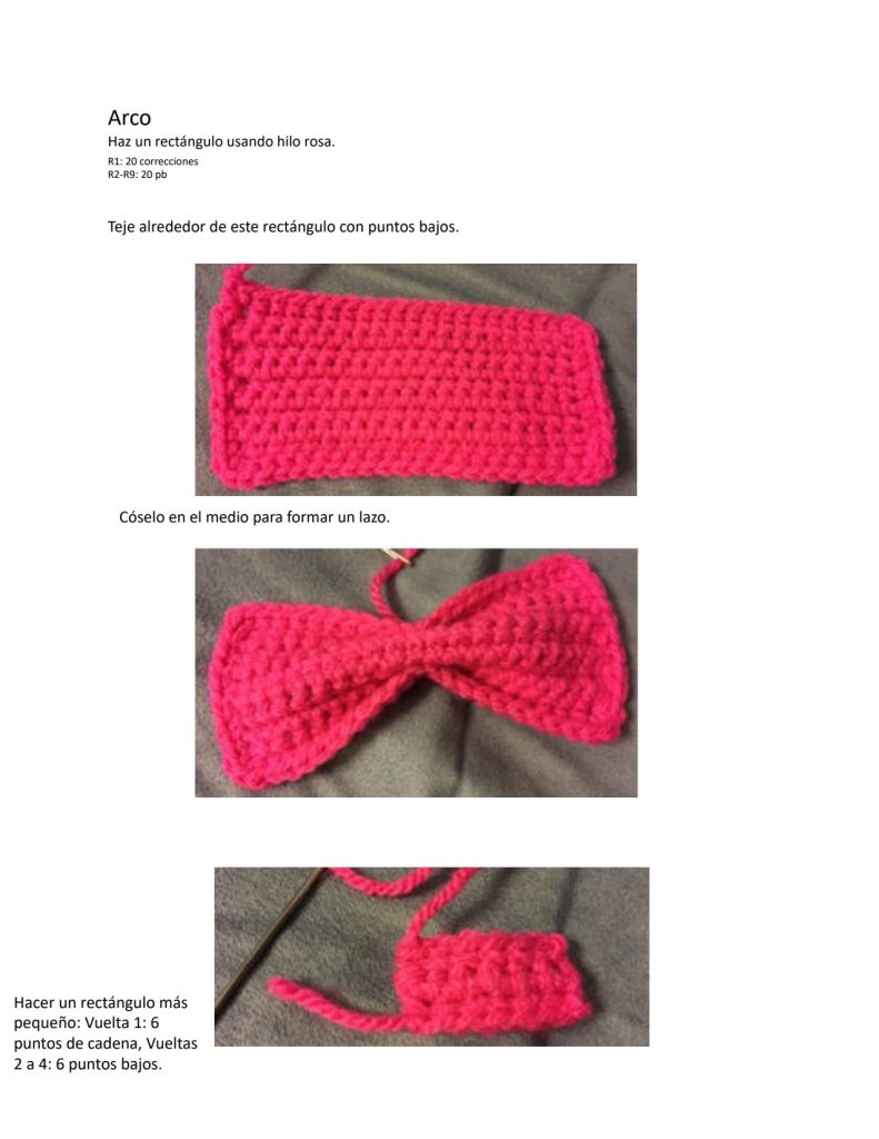 Hello Kitty de crochê com saia rosa - molde parte 13