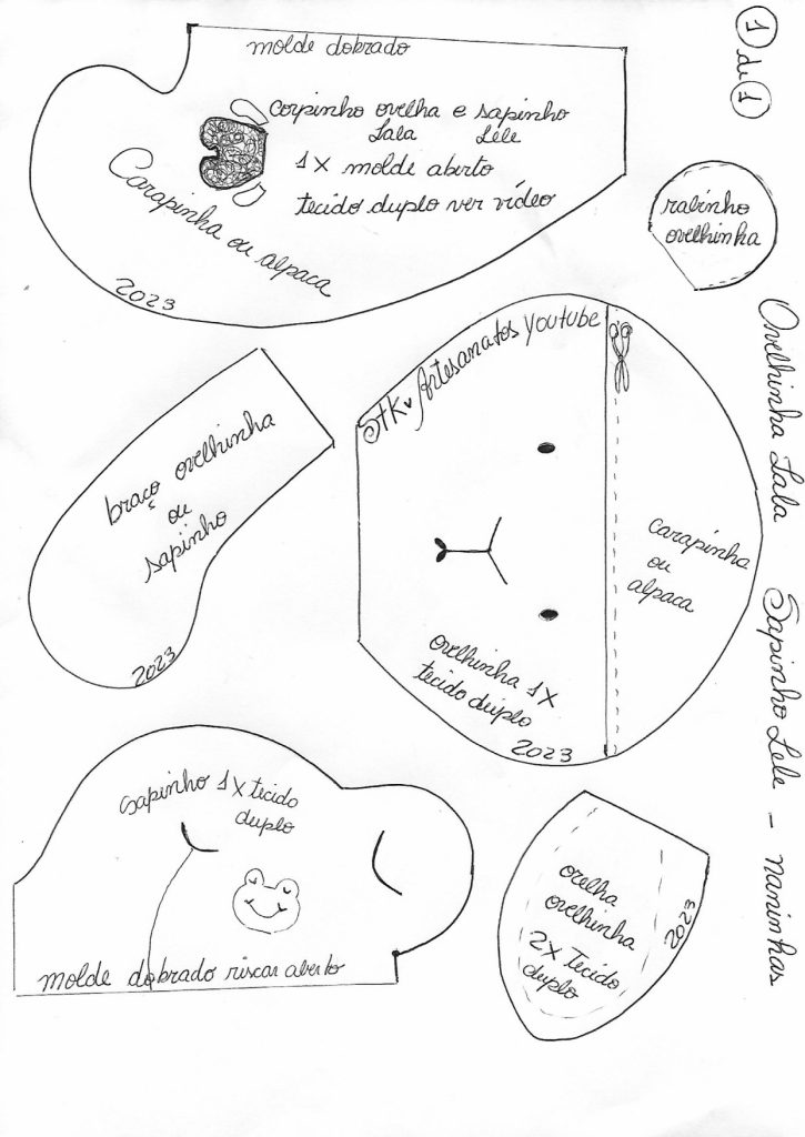 Joaninha Lulu de pelúcia para bebê - molde parte 1