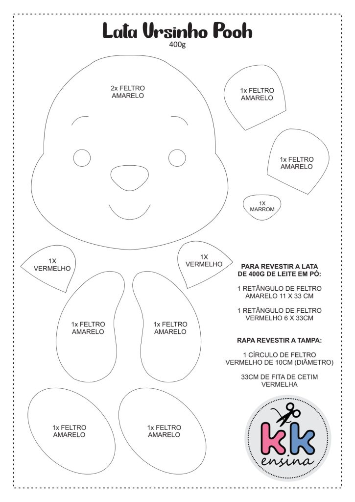Lata do Pooh de feltro - molde parte 2