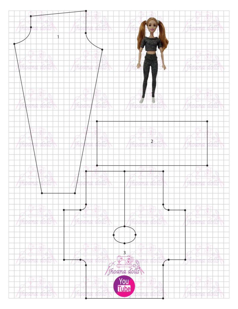 Looks esportivos para Barbie - molde parte 1
