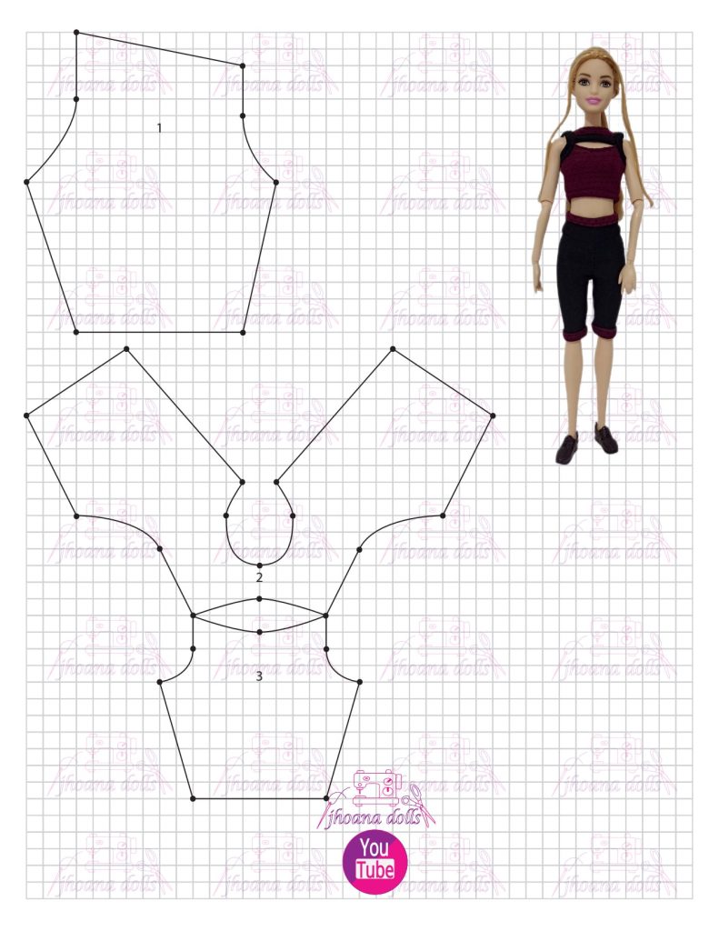 Looks esportivos para Barbie - molde parte 2