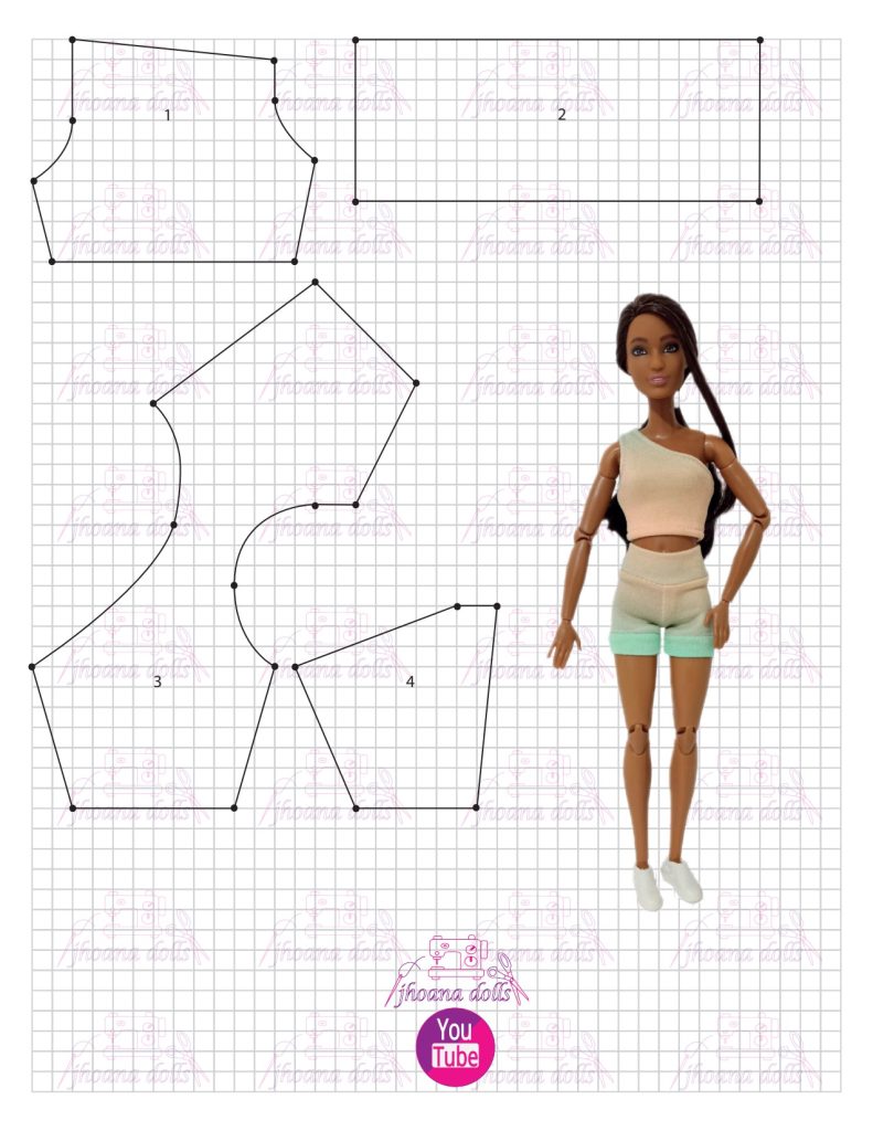 Looks esportivos para Barbie - molde parte 3