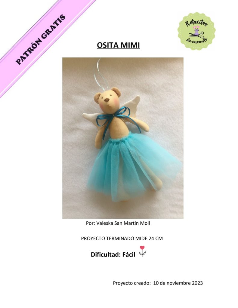 Mimi, a ursinha bailarina - molde parte 1