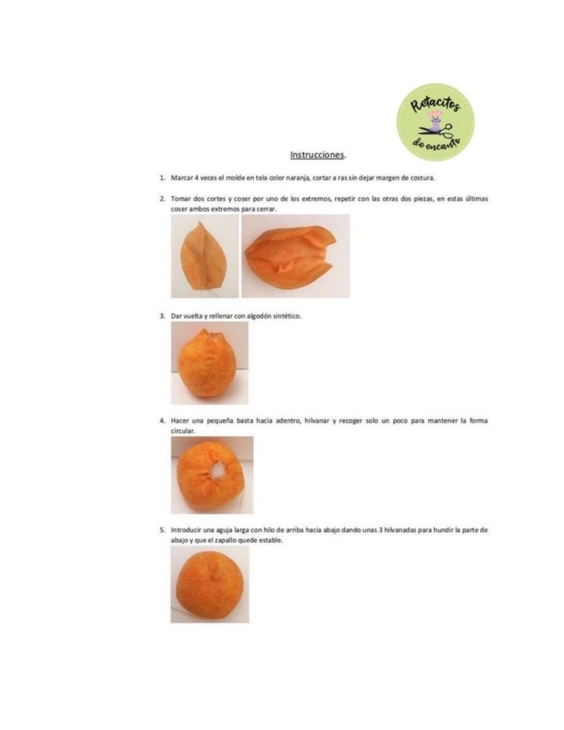 Mini abóboras de tecido para o Halloween - molde parte 3