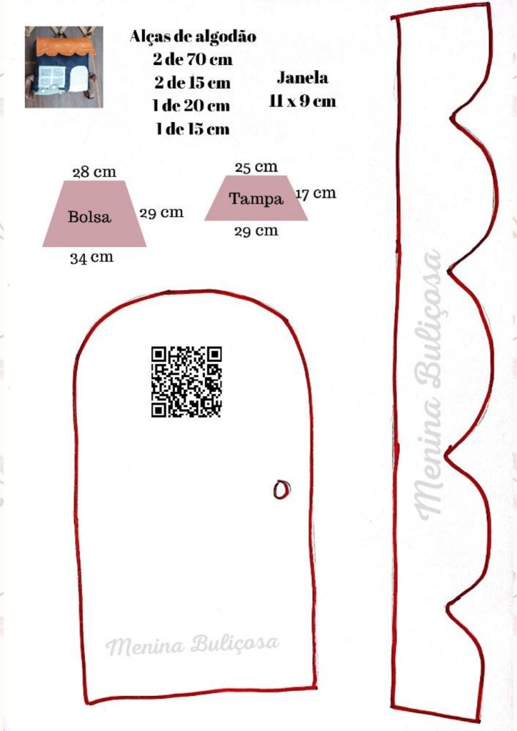 Minimochila infantil de casinha - molde parte 2