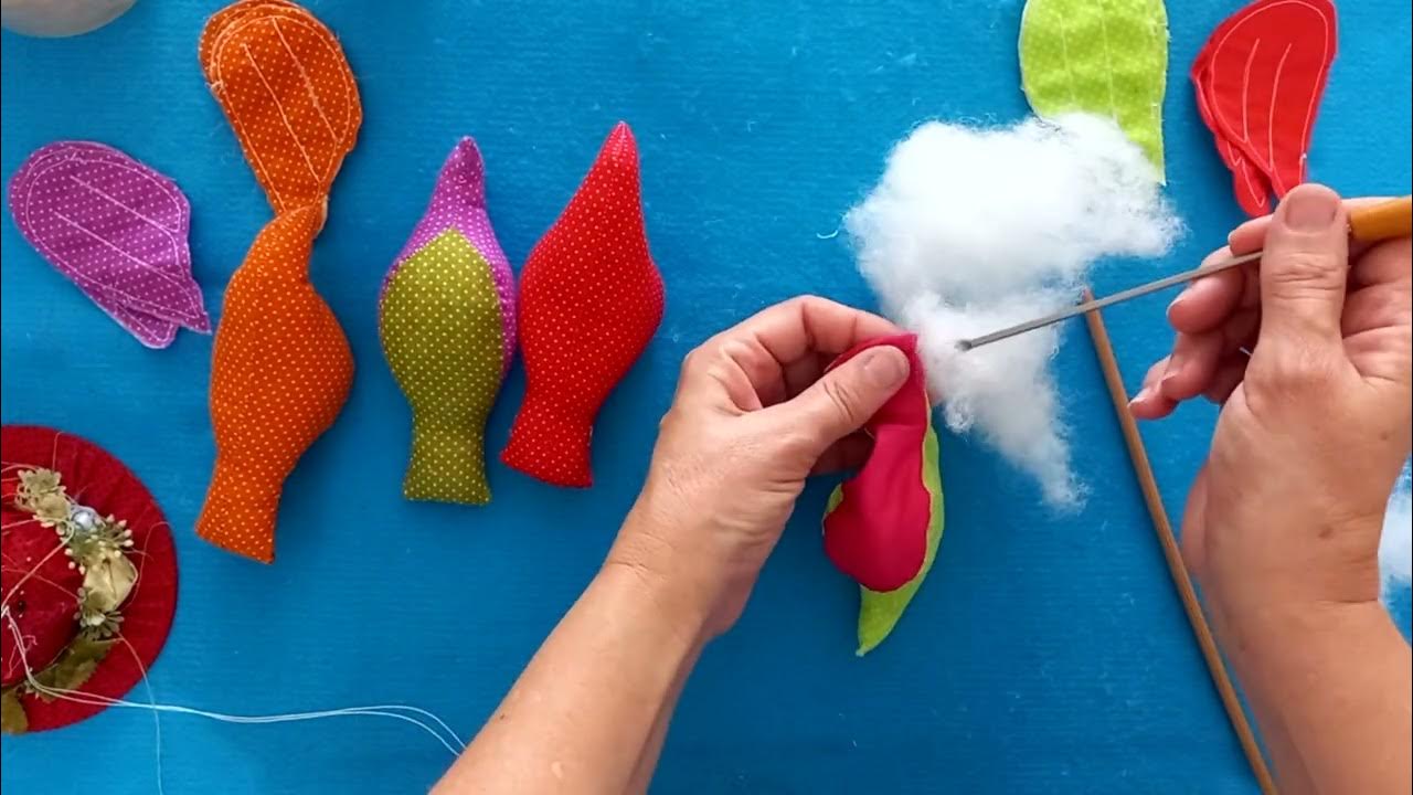 Móbile de passarinhos de tecido parte 2