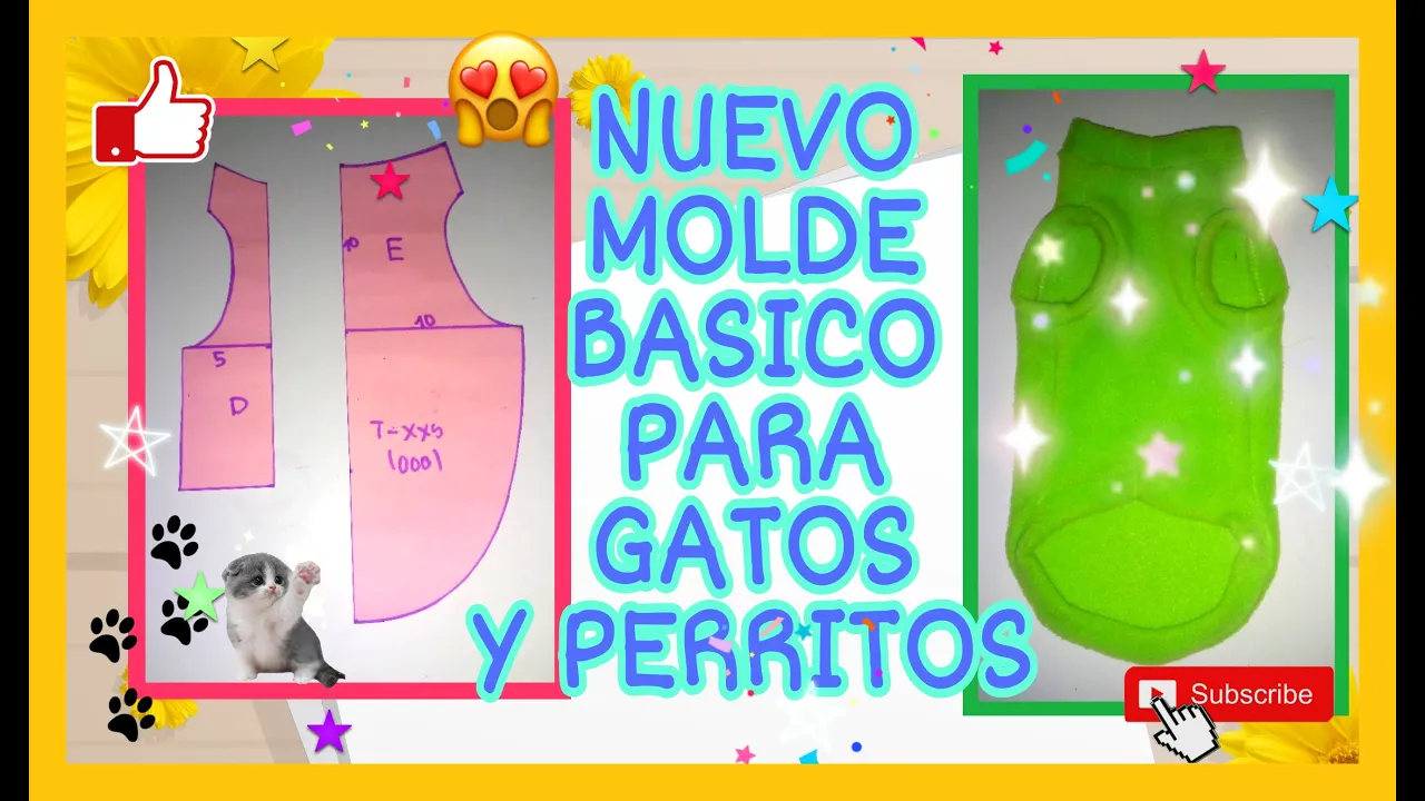 Molde básico de roupa para gatos