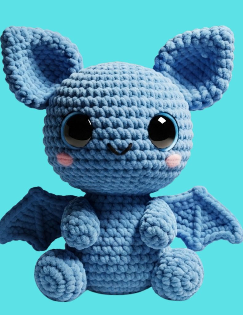 Morcego azul de amigurumi - molde parte 2