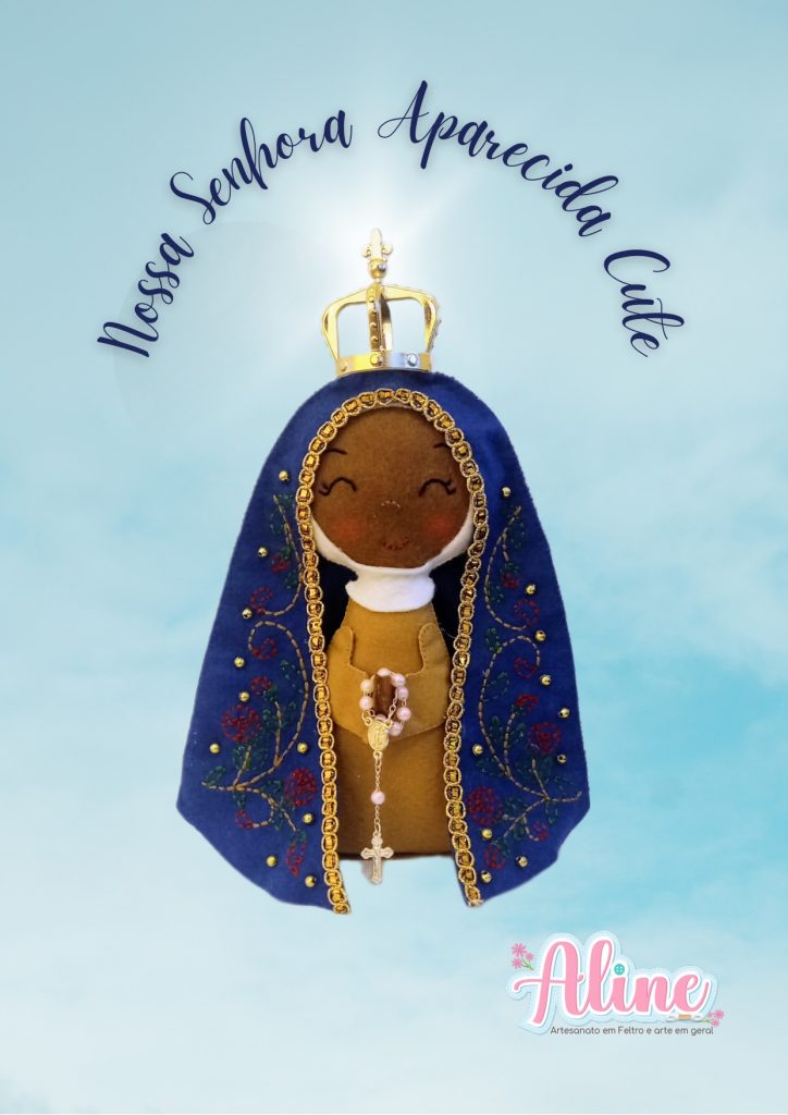 Nossa Senhora Aparecida fofinha de feltro - molde parte 1