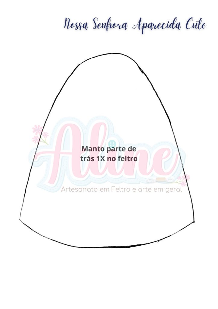 Nossa Senhora Aparecida fofinha de feltro - molde parte 4