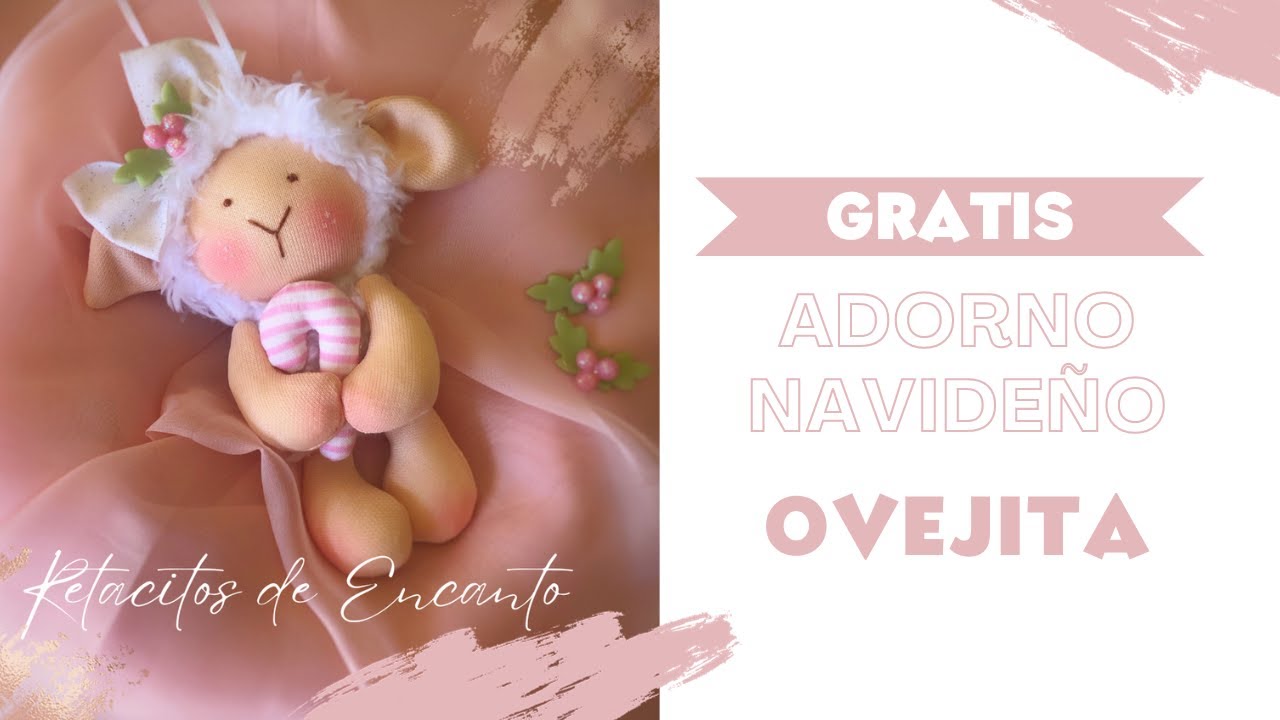 Ovelhinha natalina rosa adorável