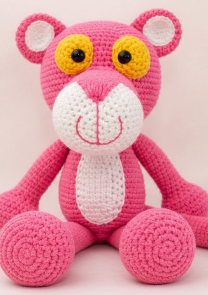Pantera Cor-de-Rosa de amigurumi nível intermediário - molde parte 2